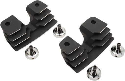 Drag Specialties Spark Plug/Head Bolt Cover Black Finned Aluminium Kit