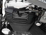 Drag Specialties Spark Plug/Head Bolt Cover Black Finned Aluminium Kit