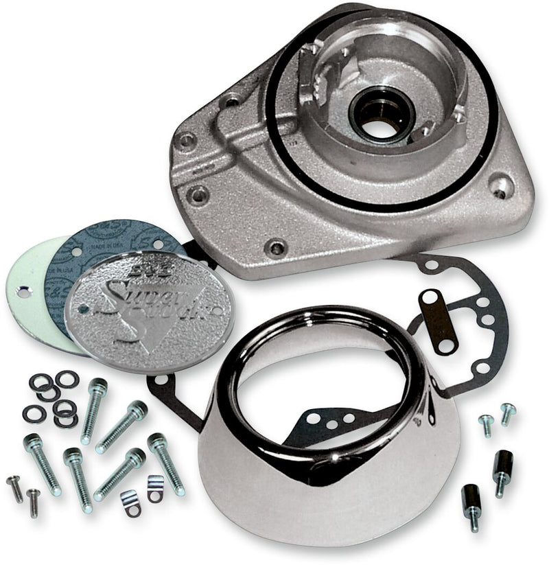 S&S Cycle Cam Cover Kit Natural Silver 356 T-6 Aluminium #31-0203
