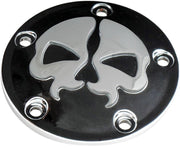 Drag Specialties Split Skull Points Cover Black Chrome Skull Die-Cast
