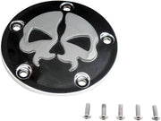 Drag Specialties Split Skull Points Cover Black Chrome Skull Die-Cast Each