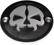 Drag Specialties Split Skull Points Cover Black Chrome Skull Die-Cast