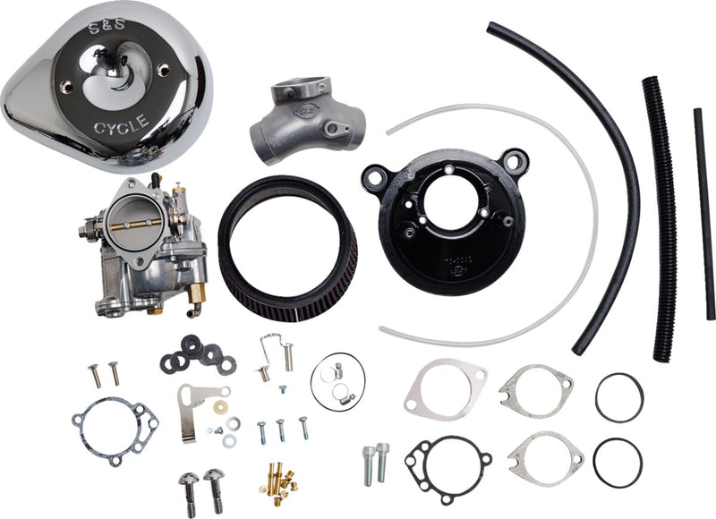 S&S Cycle Super E Carburetor with Stealth Air Cleaner Kit for 1984-1999 Harley-Davidson Carburetor w/Stealth Air Cleaner Chrome Silver #110-0145