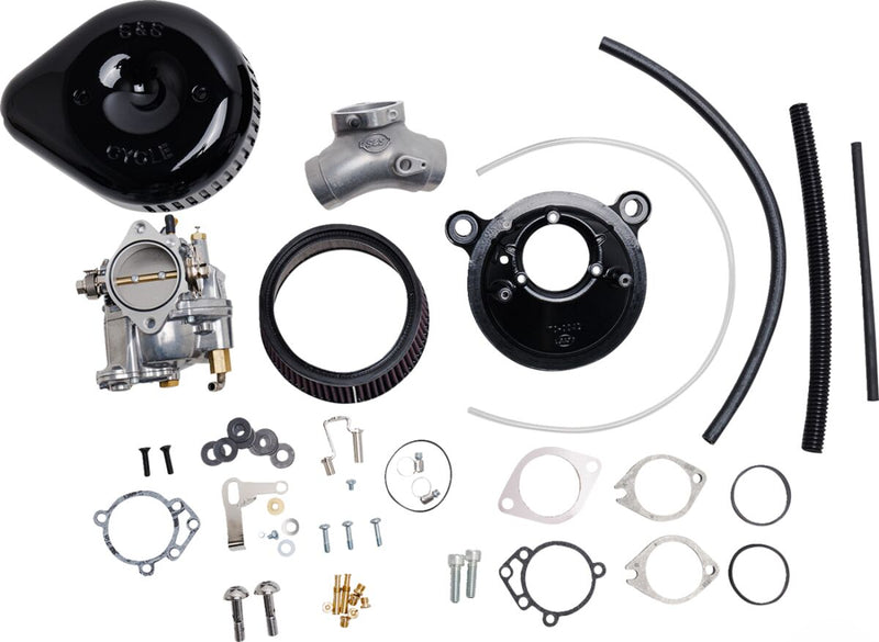 S&S Cycle Super G Carburetor with Stealth Air Cleaner Kit for 1984-1999 Harley-Davidson Carburetor w/Stealth Air Cleaner Black Gloss #110-0148
