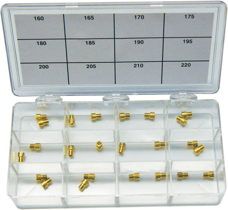 EBC A-Bax Engineering Main Jets Assortment for Keihin CV Carburetor Kit Clear Gold Brass