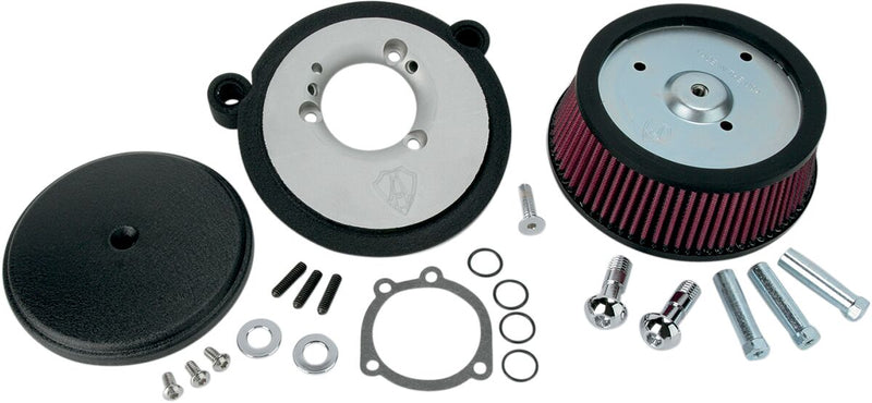 Arlen Ness Wrinkle Black Stage I Big Sucker Performance Air Cleaner Kit w/Standard Filter for Various Various Harley-Davidson Motorcycles (See Fitment List)