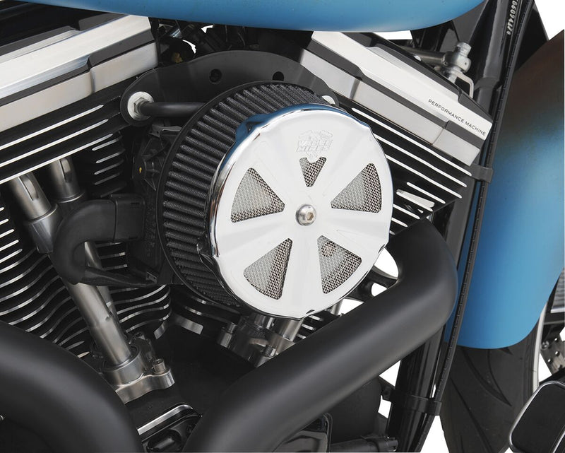 Vance & Hines Skull Aircleaner Cover Crown in Chrome For All H-D With Centre Mount Bolt Type Aircleaner Cover #71017