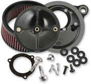 S&S Cycle Black Stealth Air Cleaner Kit without Cover For Models w/ S&S 66mm Throttle Hog Throttle Body for 2009-2016 Harley-Davidson Trike and 2008-2016 Harley-Davidson Touring Models #170-0165
