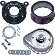 S&S Cycle Chrome Mini Teardrop Stealth Air Cleaner Kit for Various Various Harley-Davidson Motorcycles (See Fitment List)