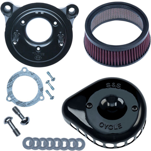 S&S Cycle Gloss Black Mini Teardrop Stealth Air Cleaner Kit for Various Various Harley-Davidson Motorcycles (See Fitment List)