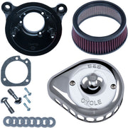 S&S Cycle Chrome Mini Teardrop Stealth Air Cleaner Kit for Various Various Harley-Davidson Motorcycles (See Fitment List) #170-0441