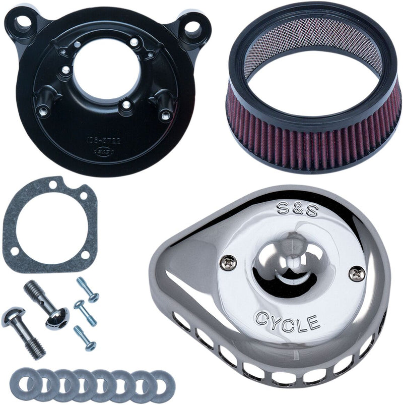 S&S Cycle Chrome Mini Teardrop Stealth Air Cleaner Kit for Various Various Harley-Davidson Motorcycles (See Fitment List)