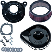 S&S Cycle Gloss Black Mini Teardrop Stealth Air Cleaner Kit for Various Various Harley-Davidson Motorcycles (See Fitment List) #170-0442