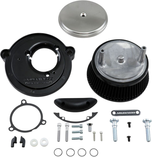 Arlen Ness Brushed Stainless Big Sucker Stage 1 Knuckle Air Filter Kit w/Standard Air Filter & Billet Cover for Various Various Harley-Davidson Motorcycles (See Fitment List)