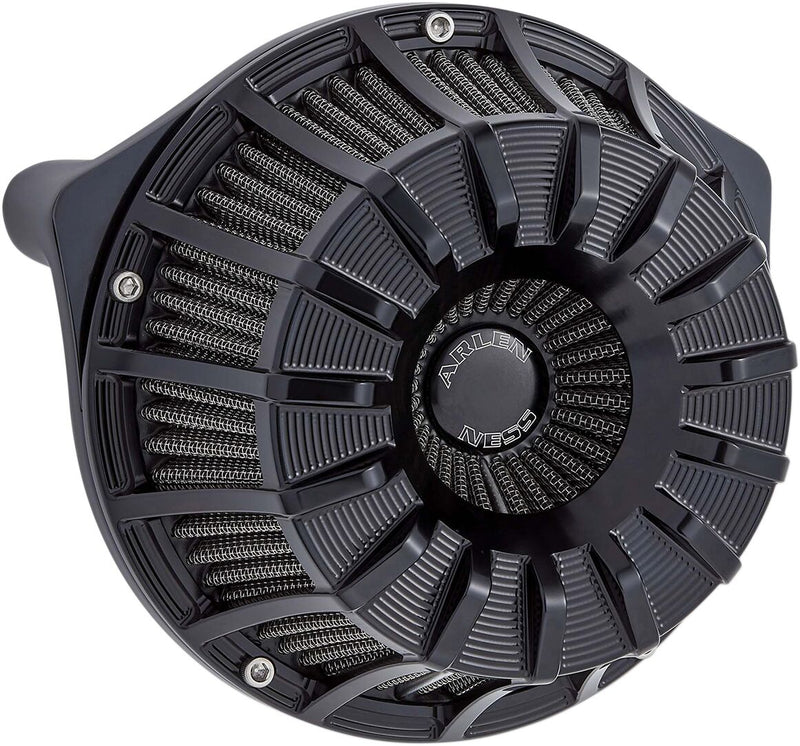 Arlen Ness Black Anodised 15-Spoke Inverted Series Air Cleaner Kit for Various Various Harley-Davidson Motorcycles (See Fitment List) #18-993
