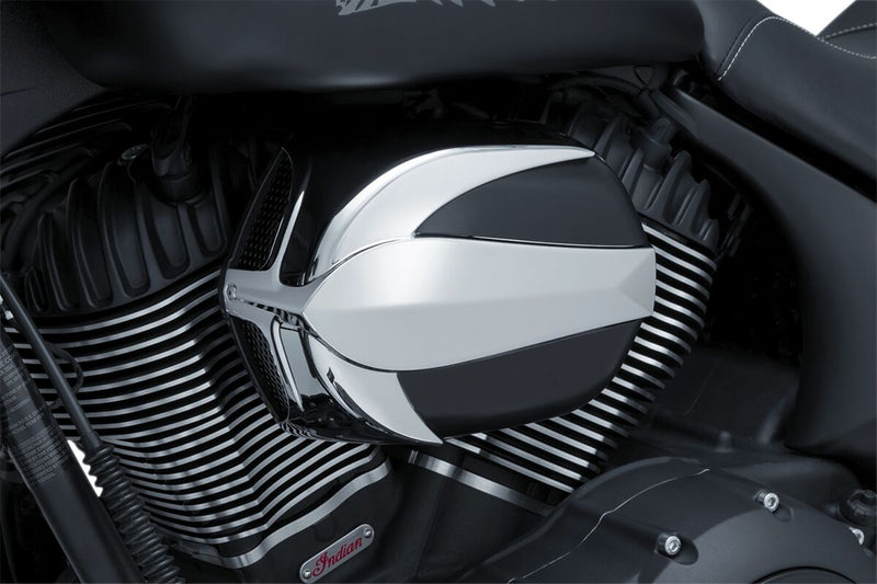 Kuryakyn Signature Series Vantage Air Cleaner By John Shope In Chrome & Black For Indian 2014-2020 Motorcycles (Except Scout)