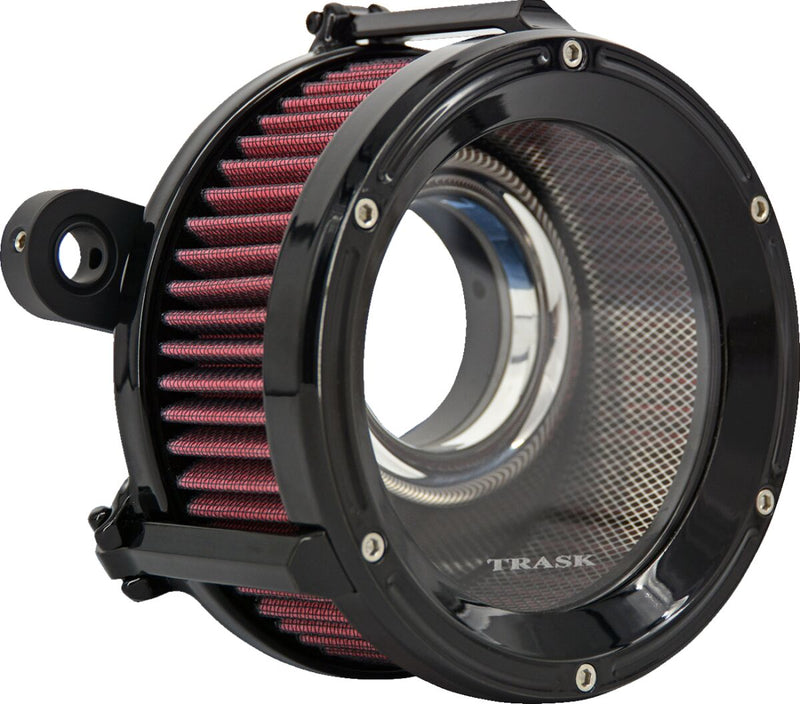 Trask Gloss Black Assault Charge Air High-Flow Air Cleaner for Various Various Harley-Davidson Motorcycles (See Fitment List)