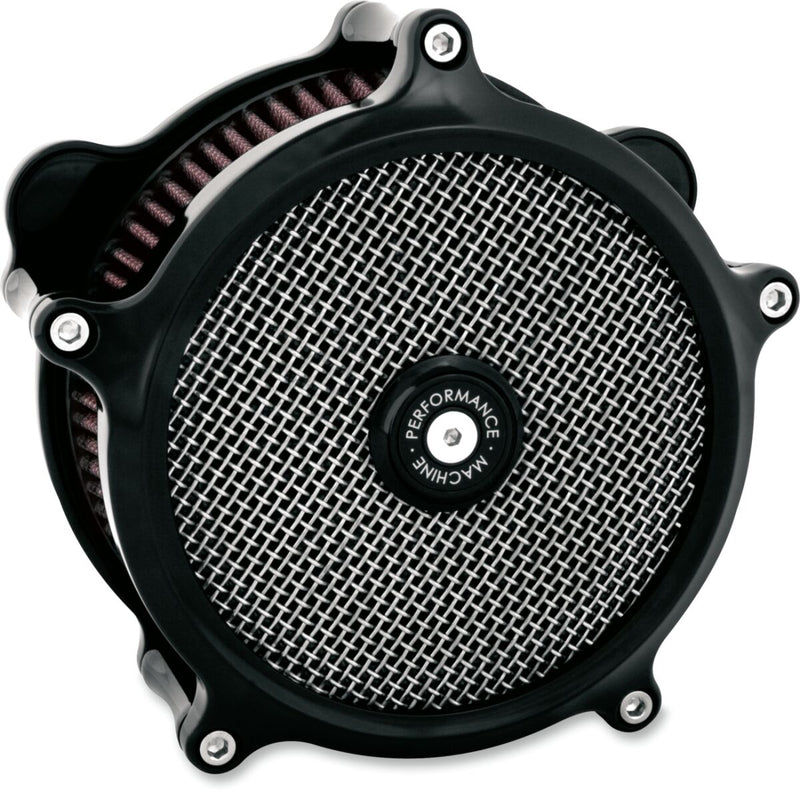 Performance Machine Super Gas Air Cleaner Kit - CNC Billet Aluminum - Black for Harley-Davidson Touring, Softail, Sportster & Dyna 2008-2024