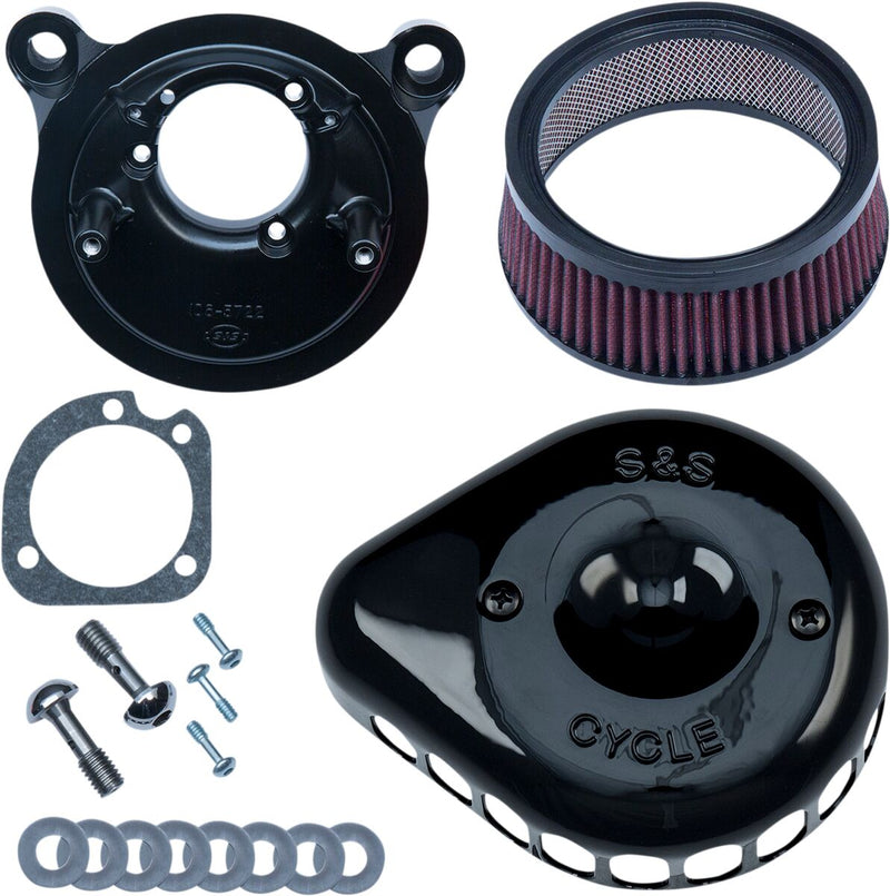 S&S Cycle Gloss Black Mini Teardrop Stealth Air Cleaner for Stock CV Carb for 1991-2006 Harley-Davidson Sportster #170-0450