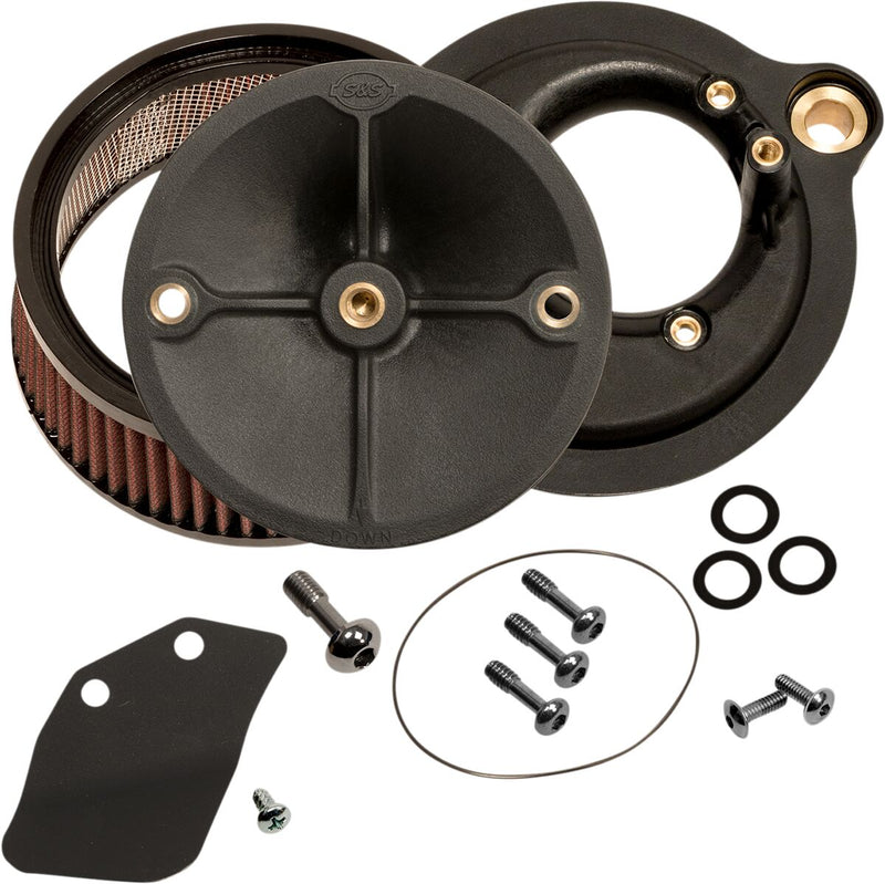 S&S Cycle Gloss Black Super Stock Stealth Air Cleaner Kit for Various Various Harley-Davidson Motorcycles (See Fitment List)