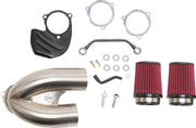 S&S Cycle Tuned Induction Air Cleaner Kit for 2017-2025 Harley-Davidson Stainless Silver Stainless Steel