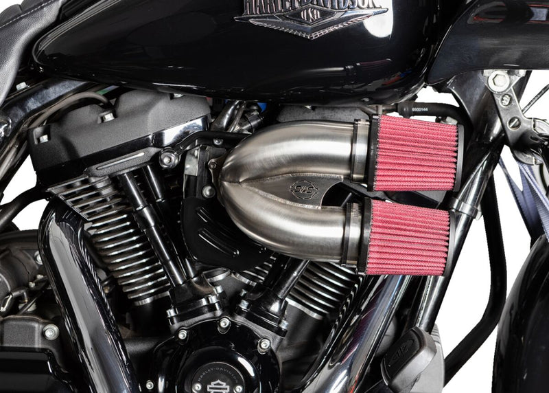 S&S Cycle Tuned Induction Air Cleaner Kit for 2017-2025 Harley-Davidson Stainless Silver Stainless Steel