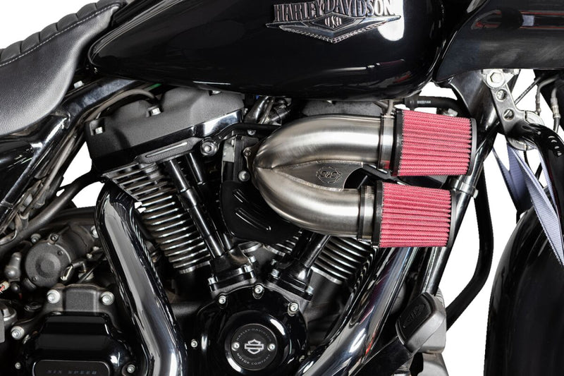 S&S Cycle Tuned Induction Air Cleaner Kit for 2017-2025 Harley-Davidson Stainless Silver Stainless Steel
