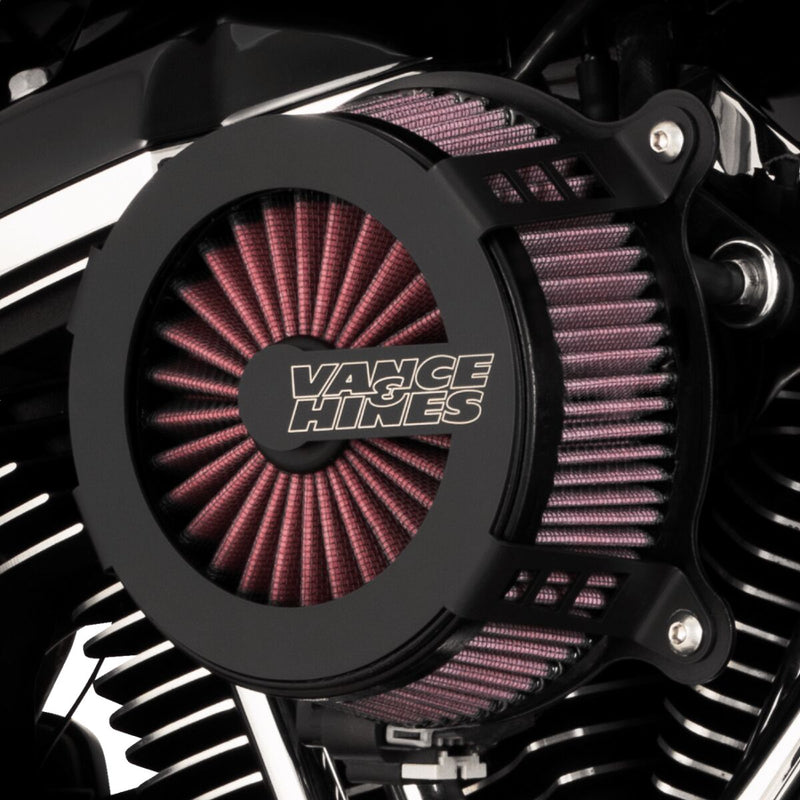 Vance & Hines Cage Fighter Air Cleaner In Matt Black For HD Softail, Touring And Trike Models