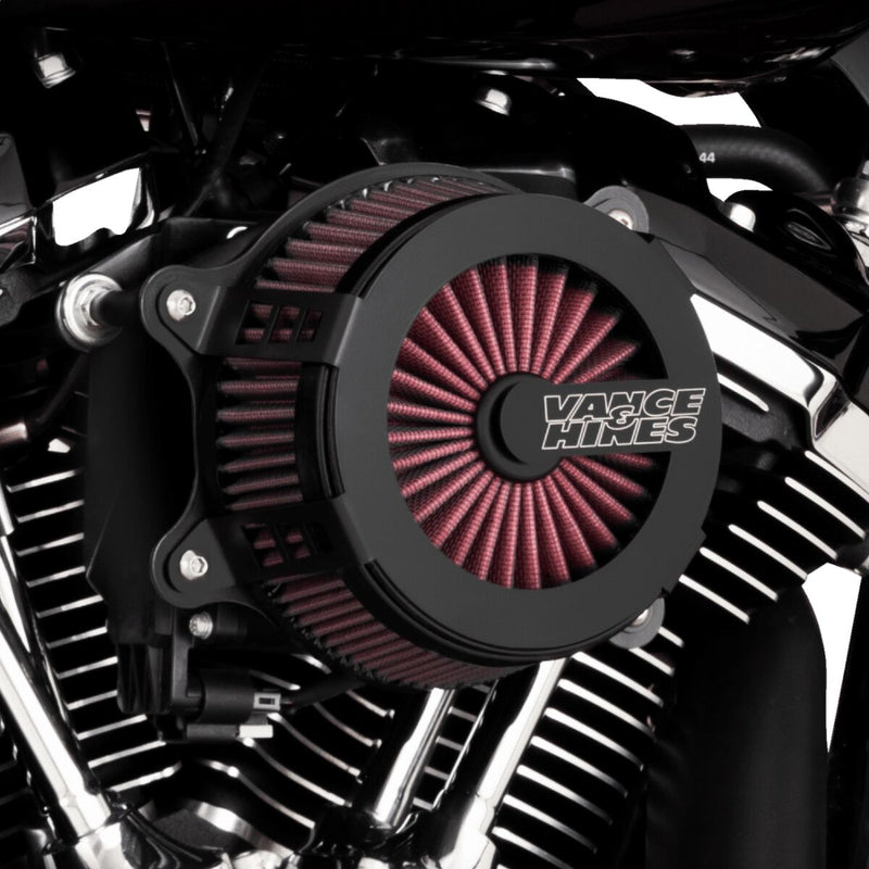 Vance & Hines Cage Fighter Air Cleaner In Matt Black For HD Softail, Touring And Trike Models
