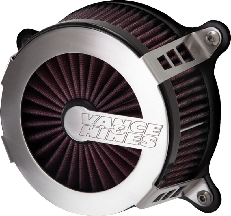 Vance & Hines VO2 Cage Fighter Air Intake Kit - Stainless Steel - Brushed Stainless / Silver for Harley-Davidson Touring, Softail, Dyna & Trike 2008-2017