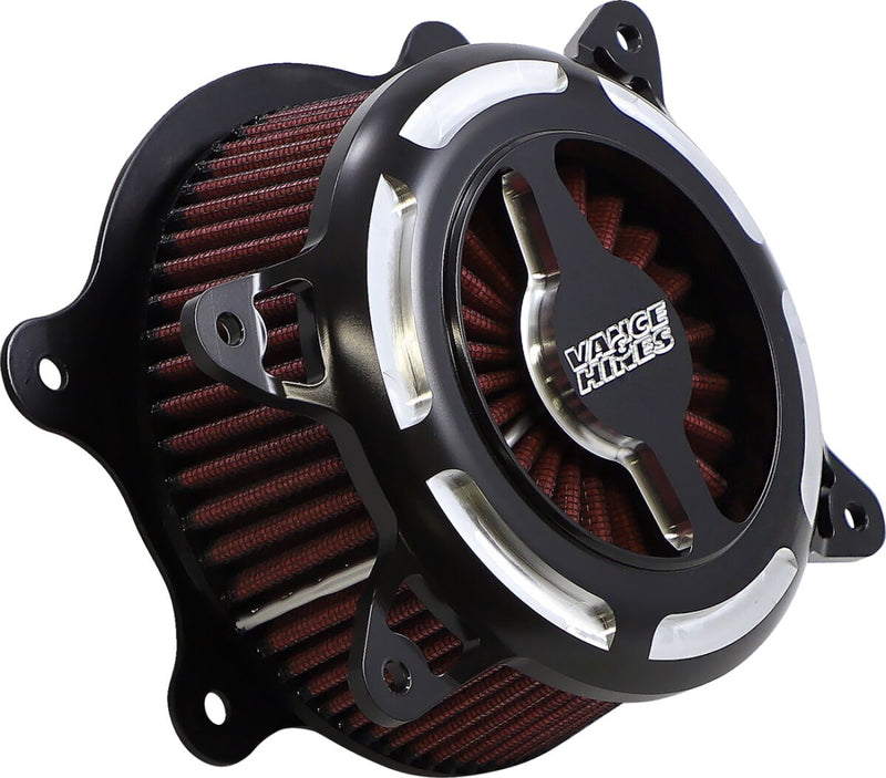 Vance & Hines VO2 Blade Air Intake - Each, CNC Billet Aluminum - Black / Contrast for Harley-Davidson Touring, Softail & Dyna 1996-2017
