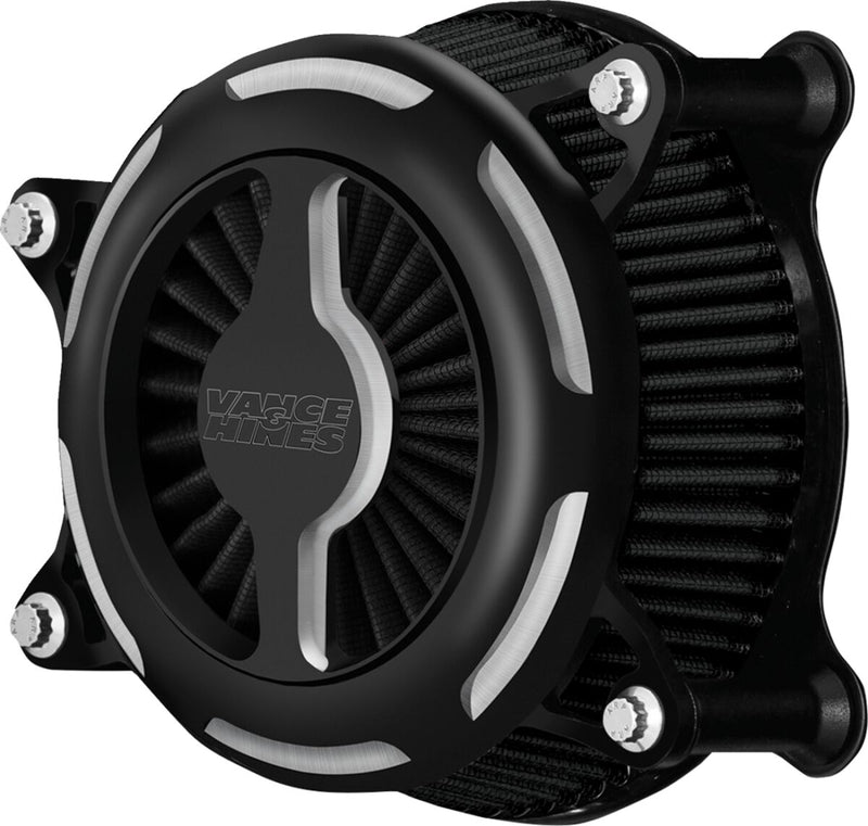 Vance & Hines VO2 Blade Air Intake - Each, CNC Billet Aluminum - Black / Contrast for Harley-Davidson Touring, Softail, Dyna & Trike 2007-2017
