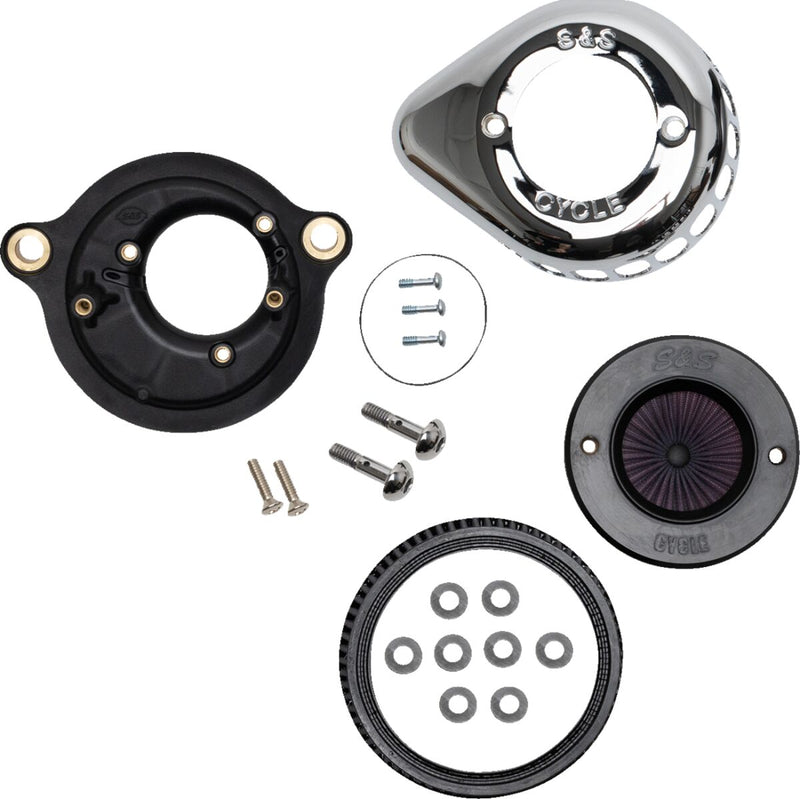 S&S Cycle Air Stinger Stealth Air Cleaner Kit for 2017-2024 Harley-Davidson Chrome Silver