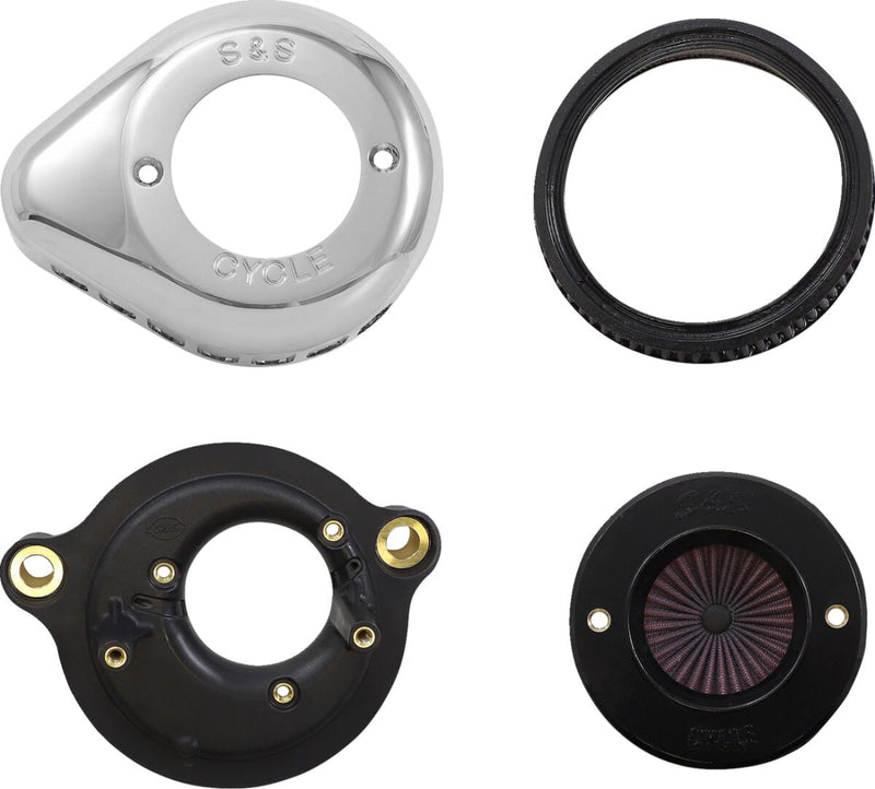 S&S Cycle Air Stinger Stealth Air Cleaner Kit for 2017-2024 Harley-Davidson Chrome Silver