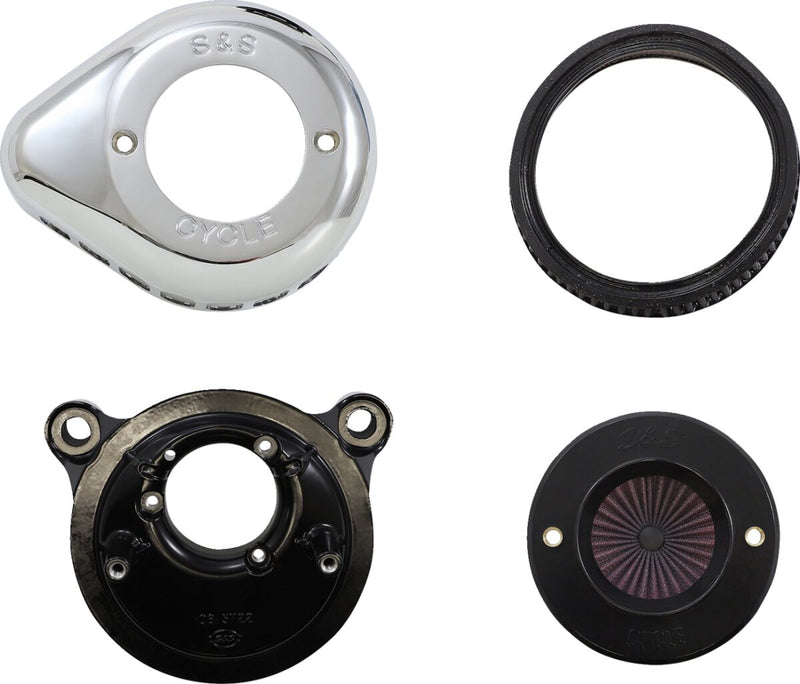 S&S Cycle Air Stinger Stealth Air Cleaner Kit for 2001-2006, 2011-2017 Harley-Davidson Chrome Silver