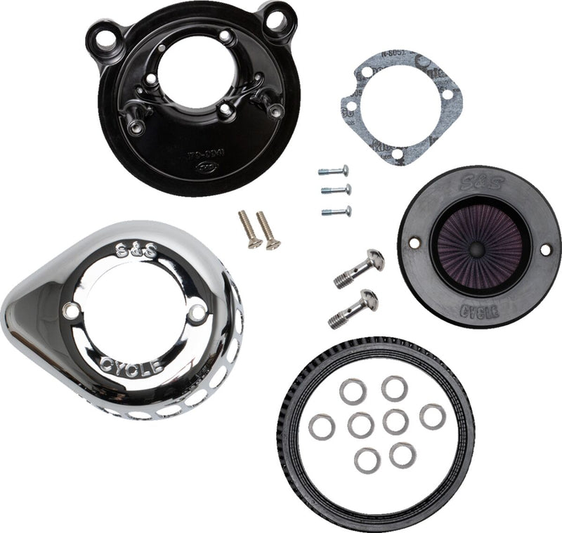 S&S Cycle Air Stinger Stealth Air Cleaner Kit for 2007-2022 Harley-Davidson Chrome Silver #170-0725A