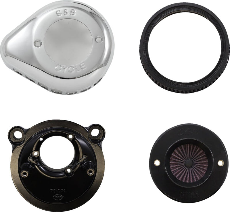 S&S Cycle Air Stinger Stealth Air Cleaner Kit for 2007-2022 Harley-Davidson Chrome Silver