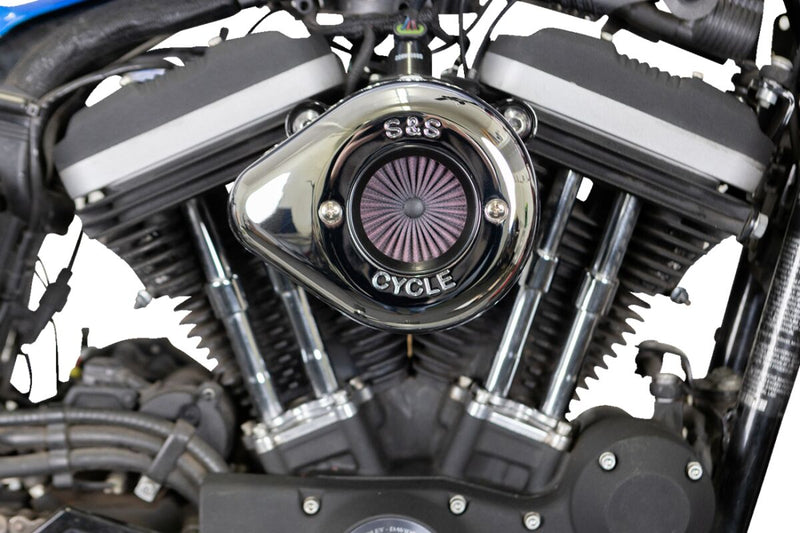 S&S Cycle Air Stinger Stealth Air Cleaner Kit for 2007-2022 Harley-Davidson Chrome Silver