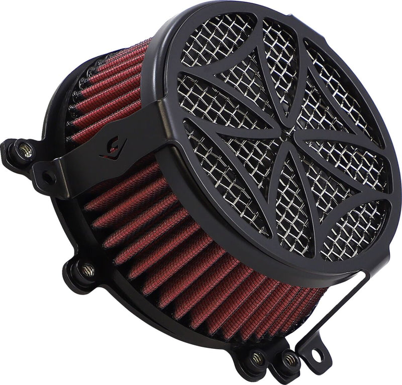 Cobra Air Cleaner Kit - Aluminum /  Stainless Steel, Cobra - Black for Harley-Davidson Touring, Softail, Dyna & Trike 2008-2017