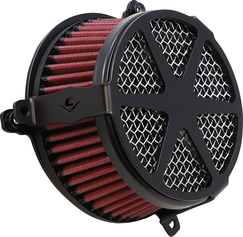 Cobra Air Cleaner Kit - Aluminum /  Stainless Steel, Cobra - Black for Harley-Davidson Touring, Softail & Dyna 1999-2017