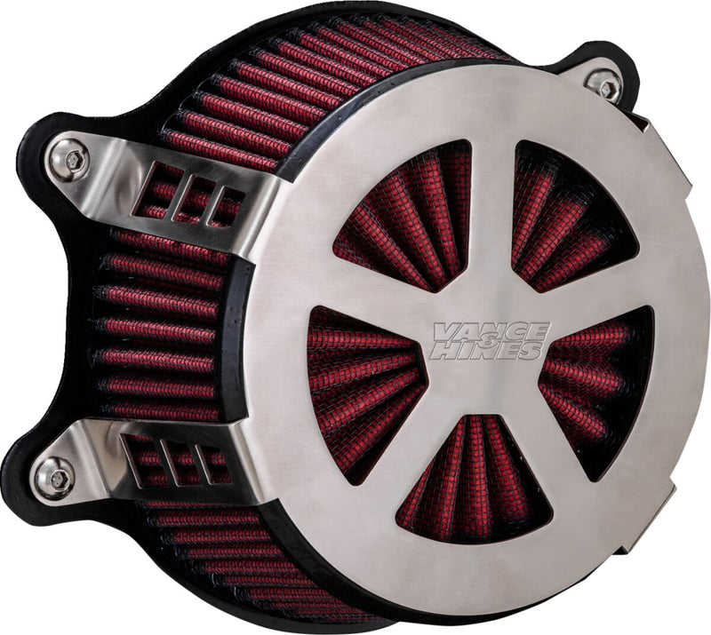 Vance & Hines VO2 Radiant V Air Intake Kit - AIR Cleaner Br.rad V.M8 - Brushed Stainless / Silver for Harley-Davidson Touring, Softail, Dyna & Trike 2017-2025