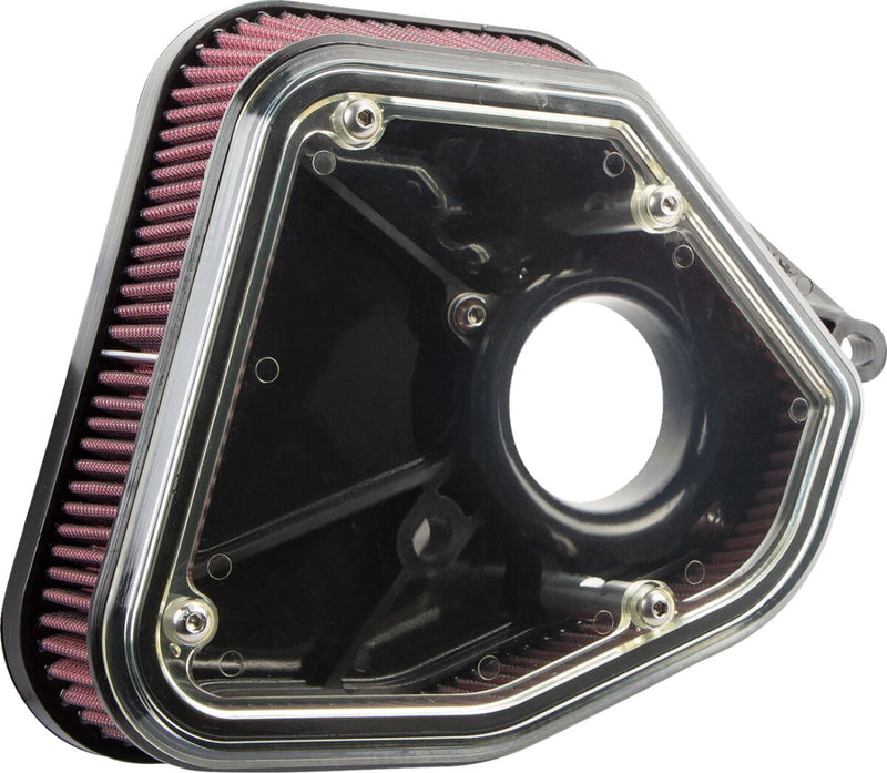 Alloy Art Boom Box Air Cleaner Kit - Aluminum /  Polycarbonate - Black for Harley-Davidson Touring, Softail, Dyna & Trike 2017-2026