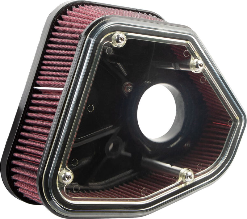 Alloy Art Boom Box Air Cleaner Kit - Aluminum /  Polycarbonate - Black for Harley-Davidson Touring, Softail, Dyna & Trike 2017-2026