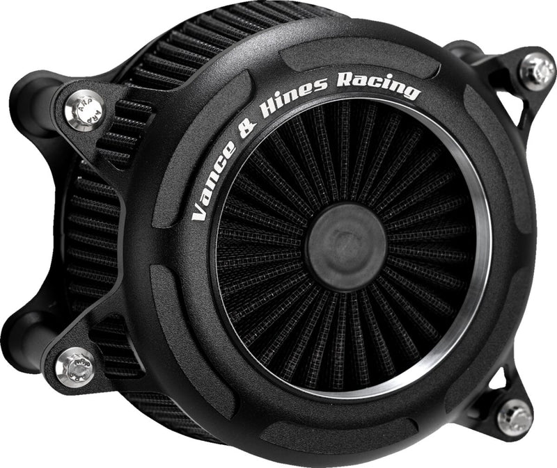Vance & Hines V02 Onyx Air Intake Kit - VO2, CNC Billet Aluminum - Black for Harley-Davidson Touring, Softail & Trike 2017-2025