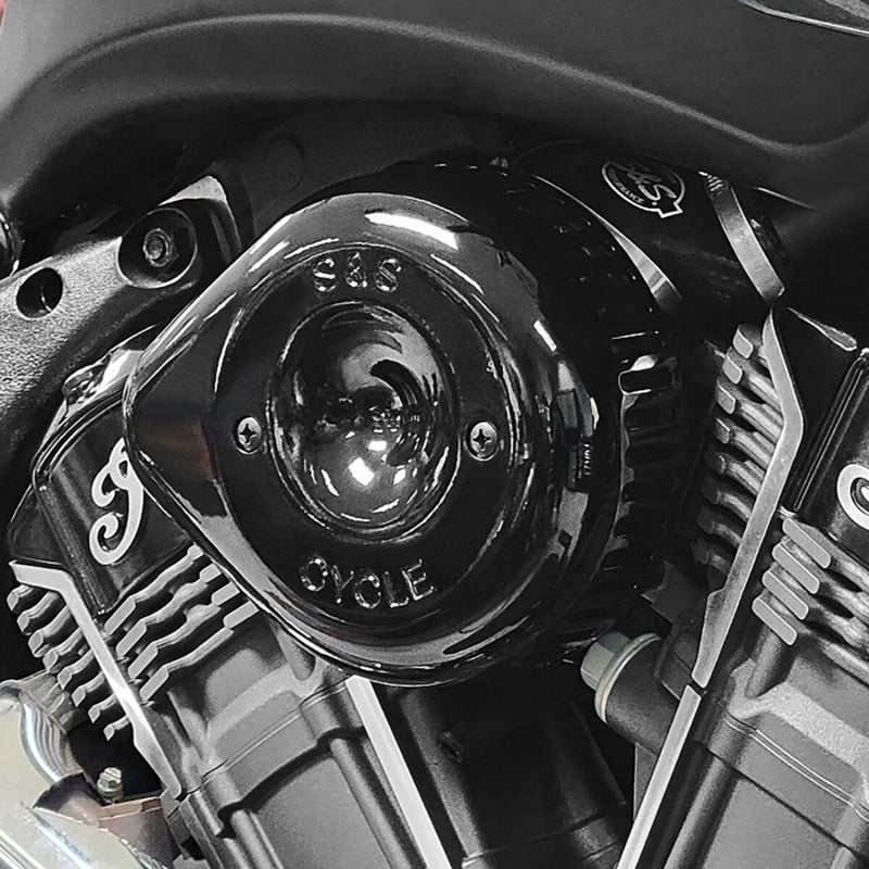 S&S Cycle Stealth Air Cleaner Kit with Cover for 2020-2026 INDIAN Black