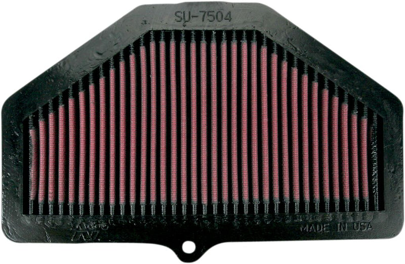 K & N OE Replacement High-Flow Air Filter for 2004-2005 SUZUKI GSX-R Black Red #SU-7504