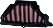 K & N OE Replacement High-Flow Air Filter for 2007-2008 KAWASAKI ZX-6 R 600 Black Red