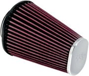 K & N Replacement Air Filter for Aircharger® Air Intake for 2002-2024 Harley-Davidson Chrome Red Clamp-On #RC-3680