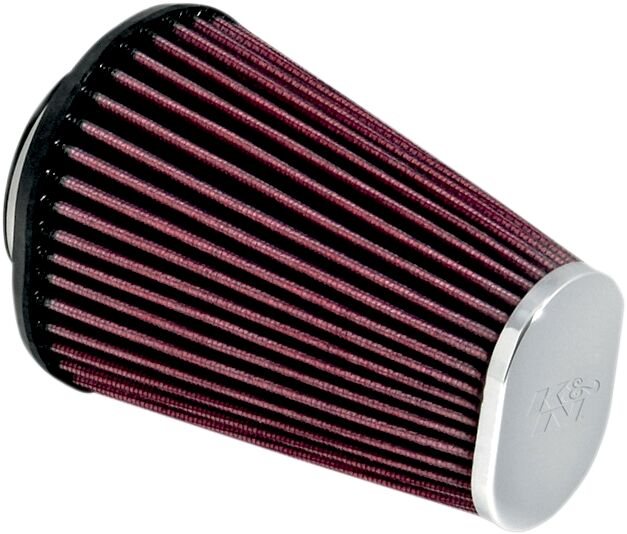 K & N Replacement Air Filter for Aircharger® Air Intake for 2002-2024 Harley-Davidson Chrome Red Clamp-On #RC-3680