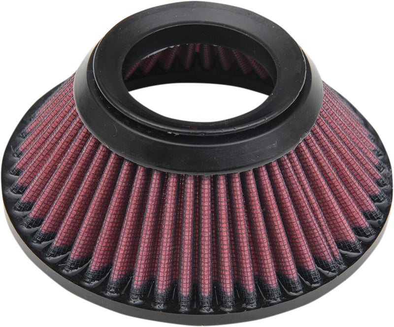 Performance Machine Replacement Filter for Max HP Air Cleaners - Each - Black / Red for Harley-Davidson Touring, Softail, Dyna & Trike 1993-2017